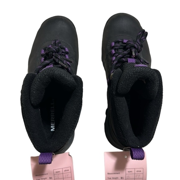 Merrell Vego Mid LTR Waterproof Hiking Boots Black Lilac Women Size 6 NWOB - Picture 5 of 7